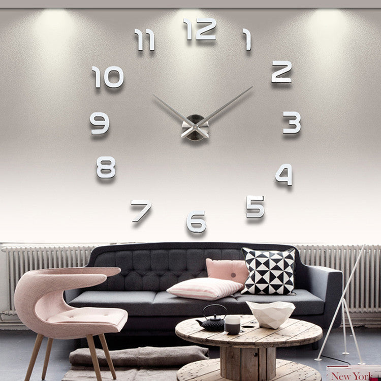 Large Artistic Metal Wall Clock with Mirror Accent MJ STORE