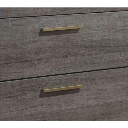 Antique Gray Brass-Pull Nightstand MJ STORE