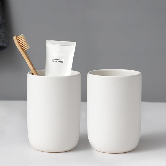 Ceramic Bathroom Toothbrush Holder Set MJ STORE
