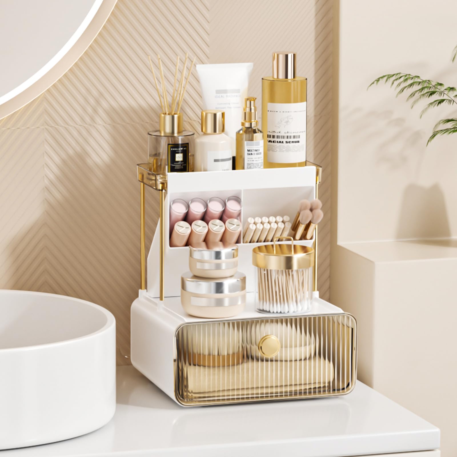 2-Tier Amber Makeup Organizer