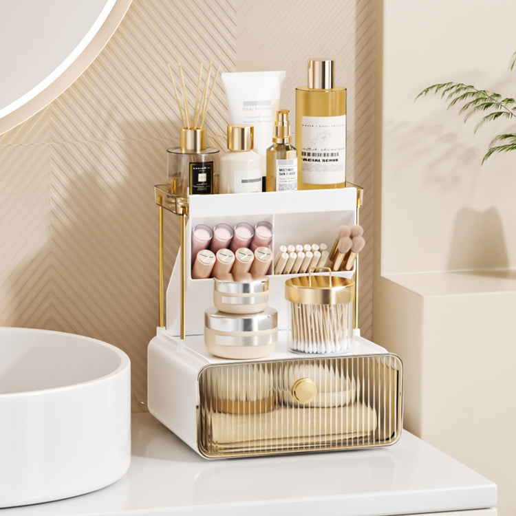 2-Tier Amber Acrylic Makeup & Skincare Organizer MJ STORE