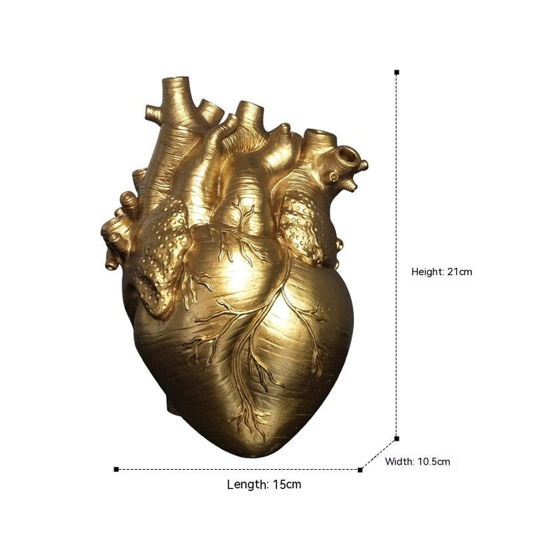 Heart-Shaped Resin Sculptural Desktop Vase MJ STORE