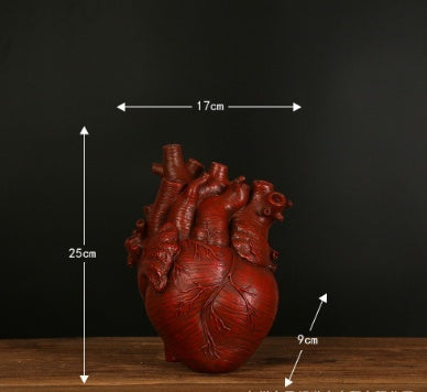 Heart-Shaped Resin Sculptural Desktop Vase MJ STORE