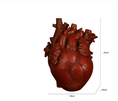 Heart-Shaped Resin Sculptural Desktop Vase MJ STORE