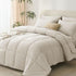 7-Piece Beige Microfiber Comforter Bedding Set MJ STORE