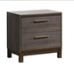 Antique Gray Brass-Pull Nightstand MJ STORE