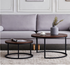 Modern Walnut & Black Nesting Coffee Table MJ STORE