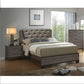 Antique Gray Brass-Pull Nightstand MJ STORE