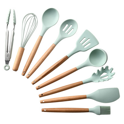 Heat-Resistant Silicone Kitchen Utensil Set with Holder MJ STORE