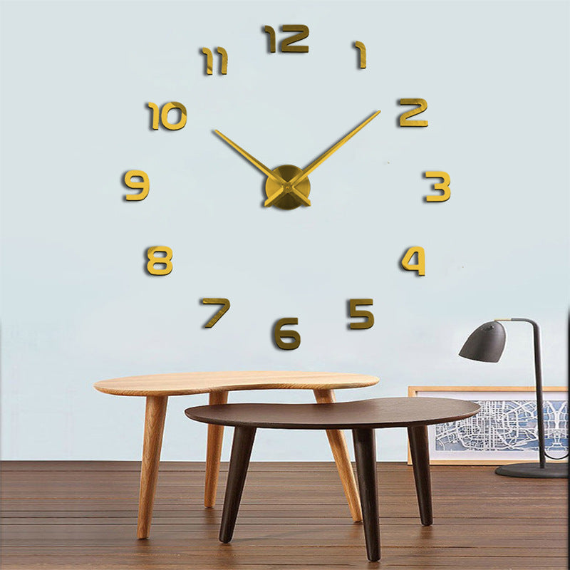 Large Artistic Metal Wall Clock with Mirror Accent MJ STORE