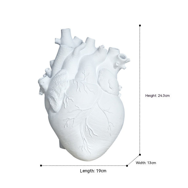 Heart-Shaped Resin Sculptural Desktop Vase MJ STORE