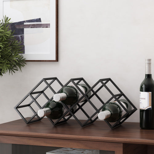 Modern Geometric Iron Wine Rack MJ STORE