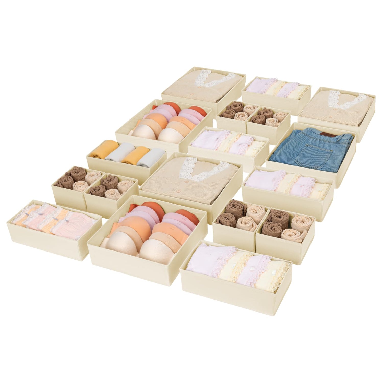 Foldable Fabric Drawer Organizer Set (18-Pack) MJ STORE