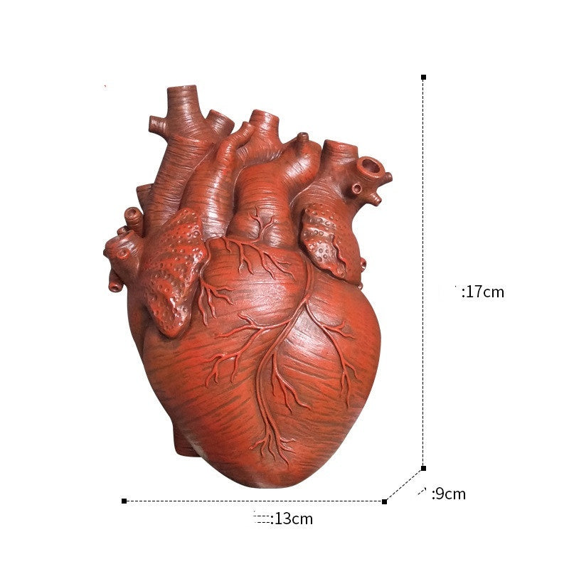 Heart-Shaped Resin Sculptural Desktop Vase MJ STORE