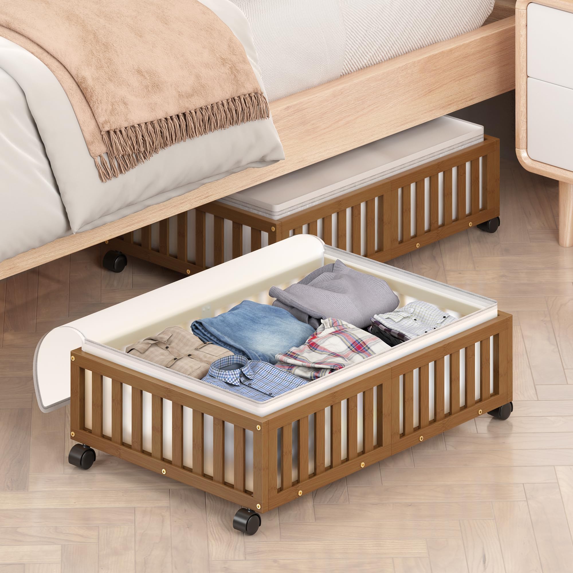 Under-Bed Rolling Storage Containers