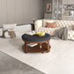 Tufted Ottoman Coffee Table with Storage Shelf MJ STORE