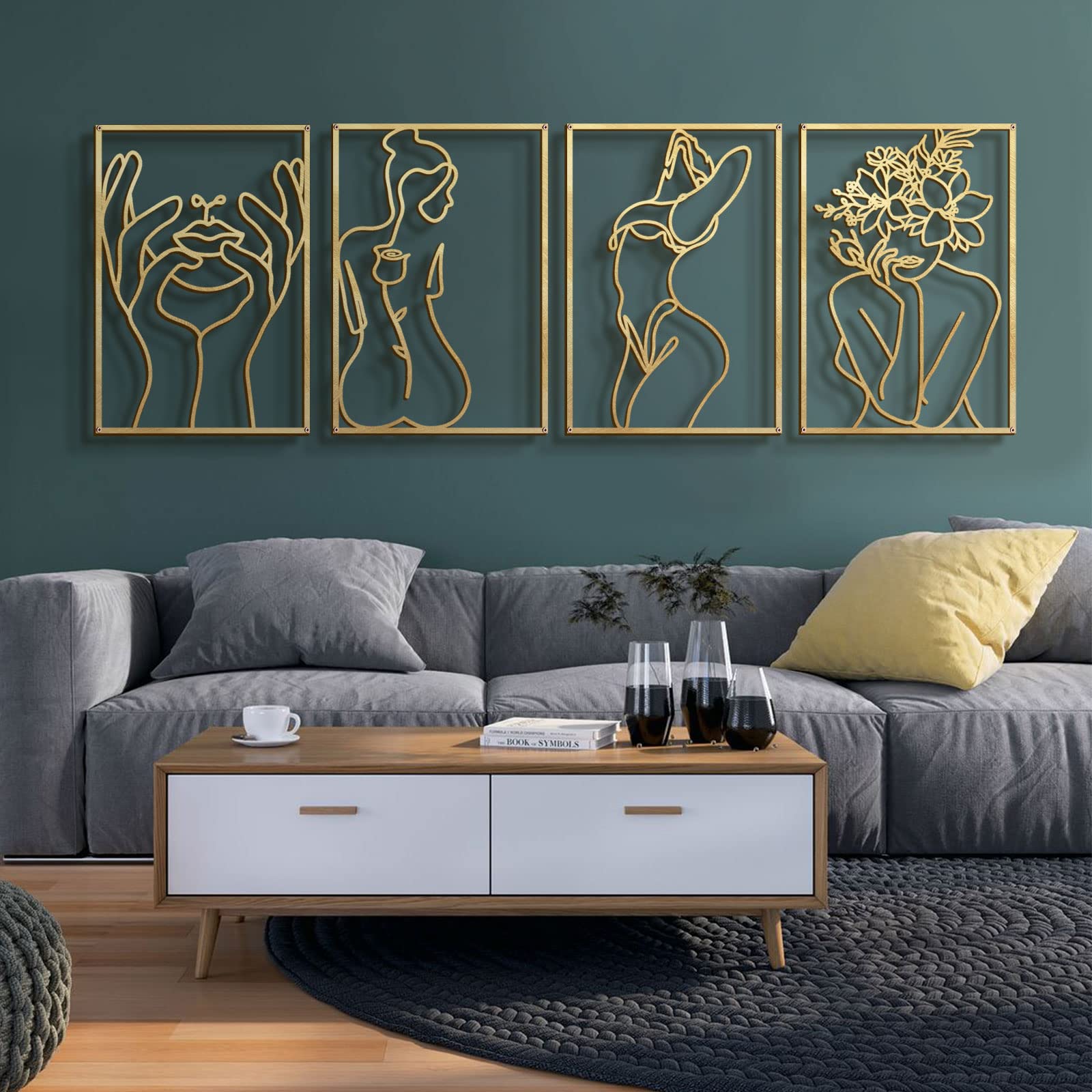 Gold Metal Abstract Wall Art
