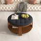 Tufted Ottoman Coffee Table with Storage Shelf MJ STORE