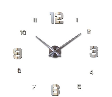 Large Artistic Metal Wall Clock with Mirror Accent MJ STORE