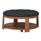 Tufted Ottoman Coffee Table with Storage Shelf MJ STORE