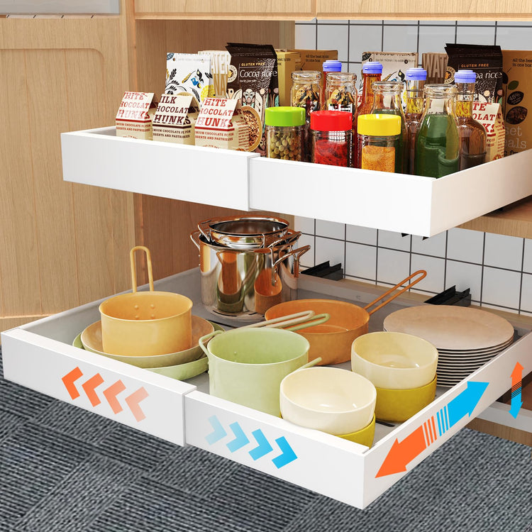 Expandable Pull-Out Cabinet Drawer Organizer MJ STORE